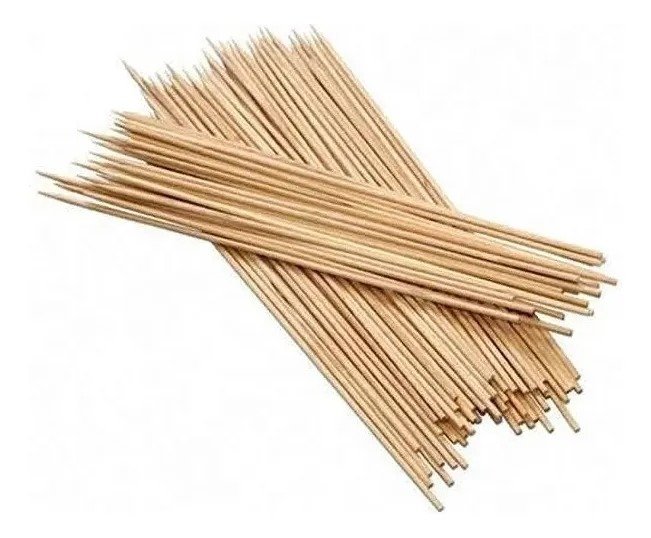 KIT 1000 Espetinhos 25 cm de Bambu Afiado Espeto Churrasco Artesanato Descartável Alta Qualidade